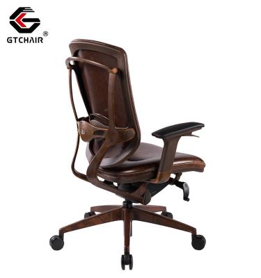 China Executive Chair BIFMA Certified Leather Chairs Paddle Shift Armrest Chair for sale