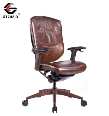 China Retro Executive Chair Office Antique Leather Chair for sale