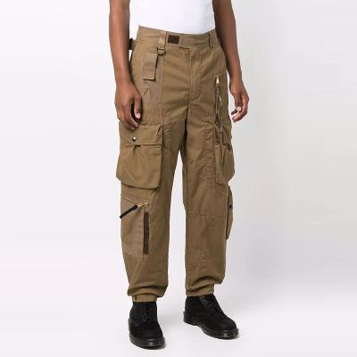 China Custom High Waist Multi Pockets Anti-Wrinkle OEM Cotton Leg Twill Pants Straight Cargo Pants For Men for sale