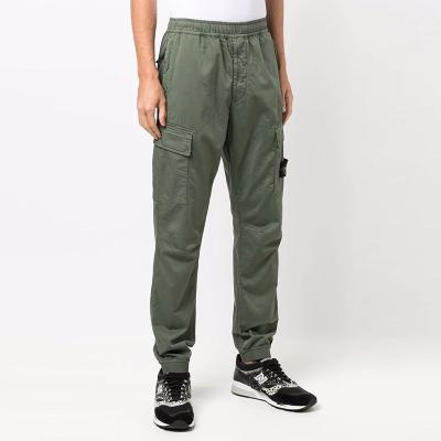 China Custom Anti-Wrinkle OEM Logo Patch Streetwear Pants Track Cargo Pants With Side Flap Pockets for sale