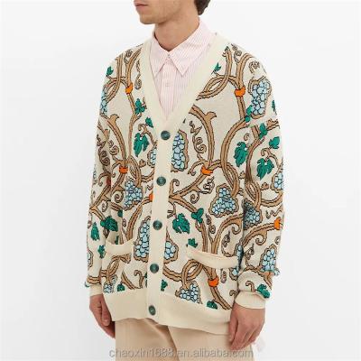 China OEM QUICK DRY custom long sleeve all print casual button down 100%cotton knit coat for men for sale