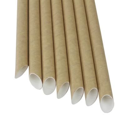 China Manufacturer's Other Wholesale 12*230mm Pointed-end Biodegradable Bubble Tea Paper Straw for sale