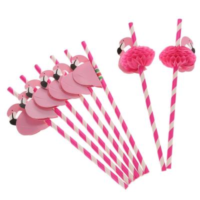 China Disposable Disposable Pink Polka Dot Wrapping Food Grade Material Bamboo Paper Straw for sale