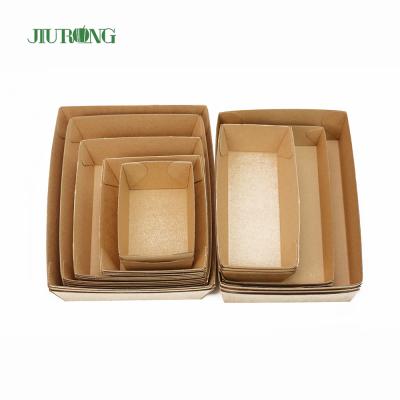 China Recycled Materials Biodegradable Snack Container Eco - Friendly Boat Tray for sale