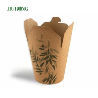 China Custom Biodegradable Your Logo Wholesale Ivory Cardboard Kraft Paper Noodle Boxes Noodle Takeout Boxes for sale