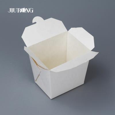 China JIURONG 16OZ 26OZ 32OZ White Biodegradable Noodle Box Noodle Paper Takeout Boxes for sale