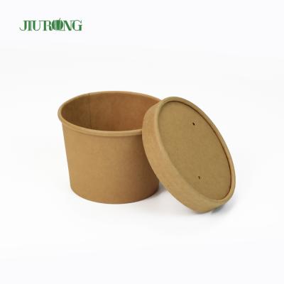 China Food Grade Biodegradable Custom Paper Rolls Soup Kraft Takeout Cup 8oz for sale