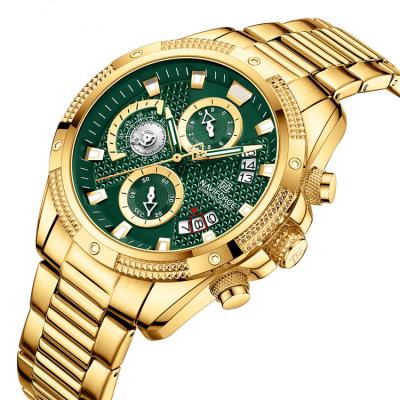 China 8021 Chronograph Gold Top Selling Business Watch Stainless Steel Luxury Mens Watches Fashion Chronograph Watches for sale