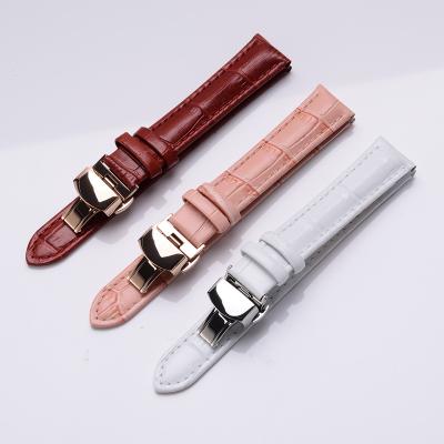 China Multiple Sizes Leather and Color Deployment Genuine Leather Watch Strap for sale