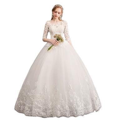 China half 3D embroidery Appliqued parride backless sheath plus size ball gown wedding dresses for sale