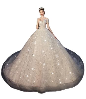 China luxury Anti-wrinkle sparkle dress off the shoulder STAR SKY Vestidos De Novia Classic Wedding Dresses for sale