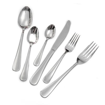 China Restaurant Hotel Wedding Flatware Silver Spoon Fork Knife Stainless Steel Dinnerware Set High Quality Viable for sale