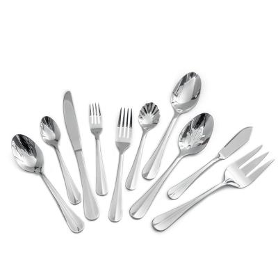 China Sustainable Stainless Steel Flatware Cutlery Salad Server Spoon And Fork Set for sale