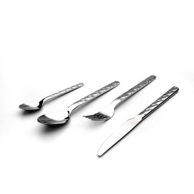 China Sustainable High Quality Luxury Heavy Fancy Custom Design Silver Diamond Coffee Metal Cutlery for sale