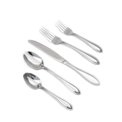 China Viable 4 Person Stainless Steel Pearl Cutlery Set 20pcs With Case Reusable Commercial Flatware Spoon Cheap Fork And Knife For Restaurant for sale