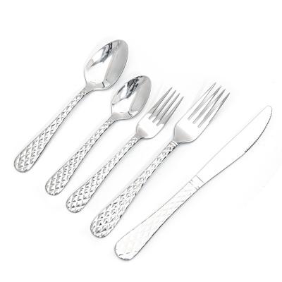 China High Quality Luxury Diamond Design Sustainable Hotel Stainless Steel Cutlery Set for sale