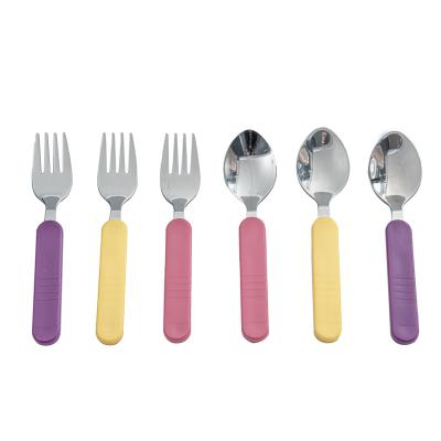 China Sustainable Reusable Spoon And Fork Toddler Colorful Children's Cutlery Set for sale