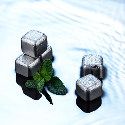 China 4Pcs/Set Whiskey Stainless Steel Cube Whiskey Wine Cooling Stone Ice Cubes For Wine Cooling Drinks for sale