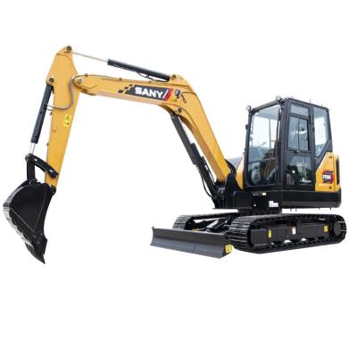 China Mini 6 Ton SY60C Compact Crawler Excavator Machine Easy Operation Used SANY Pro Compact Digger / Sany SY 60C Micro Excavator for sale