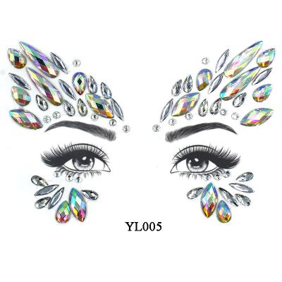 China Temporary Adhesive Stickers Rhinestone Body Art Jewelry Gem Face Decoration Crystal Eye Sticker Decals for sale