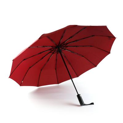 China Quality portable solid pongee sun-proof 12k automatic 3 fold umbrella for daily work for sale