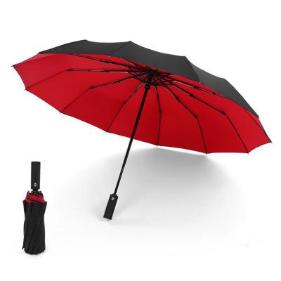 China parasole umbrellas promotional three fold umbrella with custom sombrillas Automatic paraguas for sale