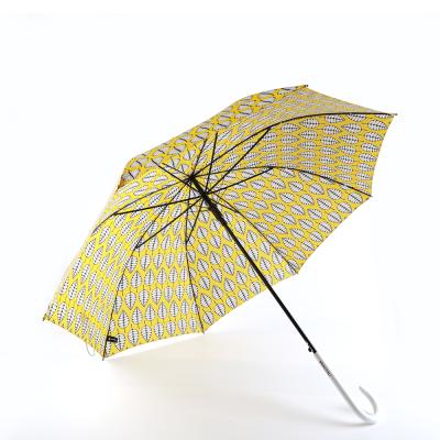 China Factory competitive price leaf print automatic open wholesale custom leisure straight umbrella for sale