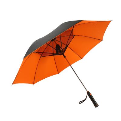 China 2021 luxury business gifts 27 Inch Umbrella With Fan Straight Umbrella Customized Design With USB Charge for sale