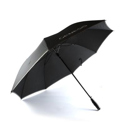 China Classic black business style custom logo windproof straight golf umbrellac for men for sale