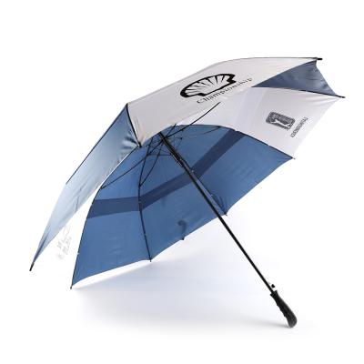 China Nice quality big size 145cm diameter advertising logo printing straight windproof rain gift golf umbrella for sale