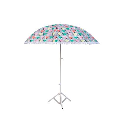 China Custom Outdoor light weight geometric pattern umbrella with tassels for beach for sale