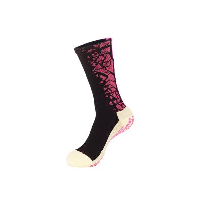 China Breathable Non-slip Soccer Grip Knocks High Quality Premium Soccer Football Sports Shaping Socks Customs LOGO Black White Compression for sale