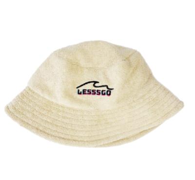 China Plain White Customized High Quality Breathable Comfort Cotton Terry Cloth Towel Bucket Hat for sale