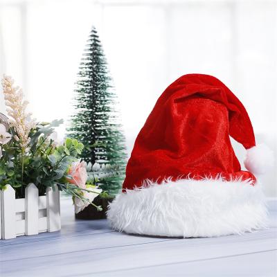 China COMMON New Year Santa Claus Christmas Hats Adults Child Kids Christmas Cotton Santa Hat Hat for sale