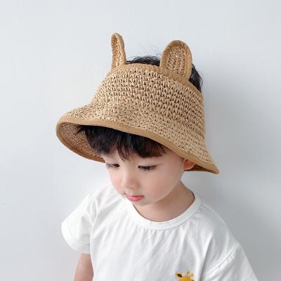 China Wholesale 2022 Character Summer Wide Brim Children Beach Sun Hat Kids Girl Bucket Straw Hat Visor Sunhat for sale