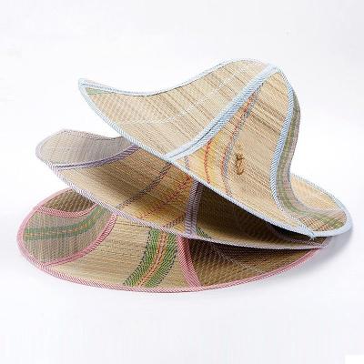 China Colorful Striped Peach Wide Brim Straw Bucket Hats Soft Sunscreen Sunscreen Fashion Character 2022 Summer Foldable Female Beach Sombrero Hat for sale