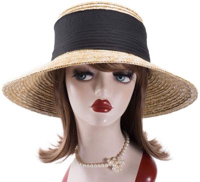 China Character 2022 Summer Fashion Ladies Parasol Sun Hats Flat Surface Straw Hat Outdoor Hats Beach Straw Hat For Women for sale