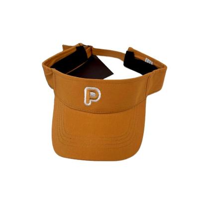 China 2022 COMMON Factory OEM P Letter Embroidery Cotton Customization Different Colors Plain 100% 3d Logo Sun Visor Cap Hat for sale