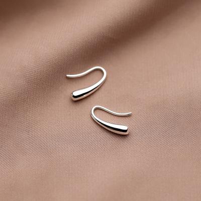 China 2023 Korean Silver Earrings Lead Free Nickel Free High Sterling Silver Irregular Hook Earrings Polish S925 Waterdrop Shape Hook Earrings for sale