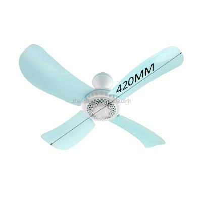 China New design foldable ceiling fan best price whole sale 17inch 420mm 4balde 220V plastic mini l AC for sale