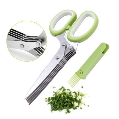 China Multifunctional High Quality Rust-Resistance Ultra Scissors Kithchen Comfortable Sharp&Strong Handle Easy To Push Off Herb Stripper &Scissors With Stand for sale