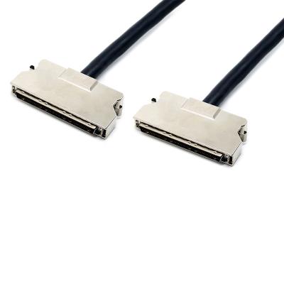 China Industrial Equipment HPDB 100Pin Male To Male Spring Loaded Cable Assembly, SCSI II 100 Pin Cable, MDR 100Pin Male Cable, L=1M for sale