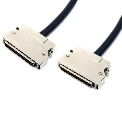 China Industrial Equipment HPDB 50Pin Male To Male Spring Loaded Cable Assembly, SCSI II 50 Pin Cable, MDR 50Pin Male Cable, L=1M for sale