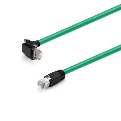 China Industrial Equipment Industrial Network Cable RJ45 8P8C Male To Male Cable , High Right Angle Flexible Industrial Network Cable for sale