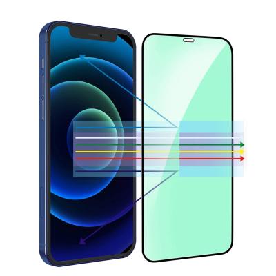 China Anti Blue Light Protect Eyes Anti Blue Light Screen Protector For iPhone 11 Pro 12 Max Full Coverage Silk Tempered Glass Film Mini for sale