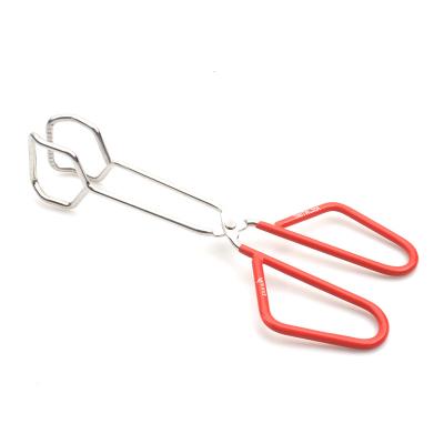 China Easily Cleaned Food Grade Wire Metal Food Tongs With Plastic Handle for sale