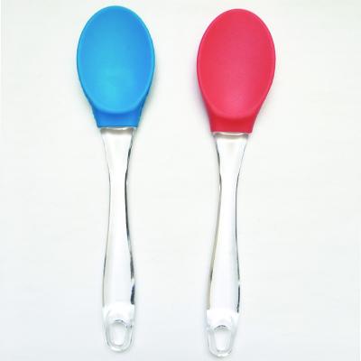 China Viable Nonstick Food Grade Silicone Spoon Kitchen Utensil Mixing Silicone Cooking Spoon for sale