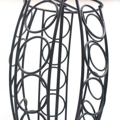 China Rotating Steel Wire 20 Coffee Capsule Pod Rotating Metal Carousel Storage Rack for sale