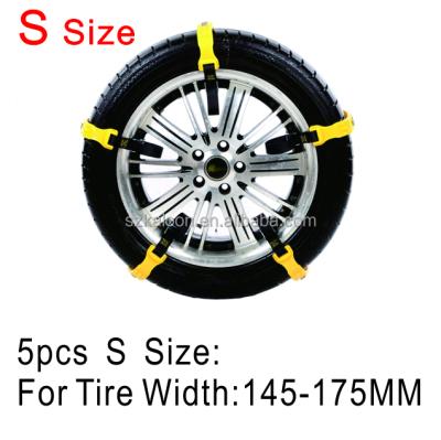 China 10Pcs Car Tire Snow Chains VAN Wheel Tire Anti Skid TPU Tempered Steel Beef Tendon Chains Set ASUSAYQ Yellow for sale