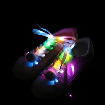 China Flat Nylon Shoe Lace Colorful Led Flashing Led Shoe Lace Cords 5 Different Colors for sale